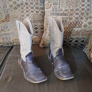 Roper Cream and Brown Heeled Boots